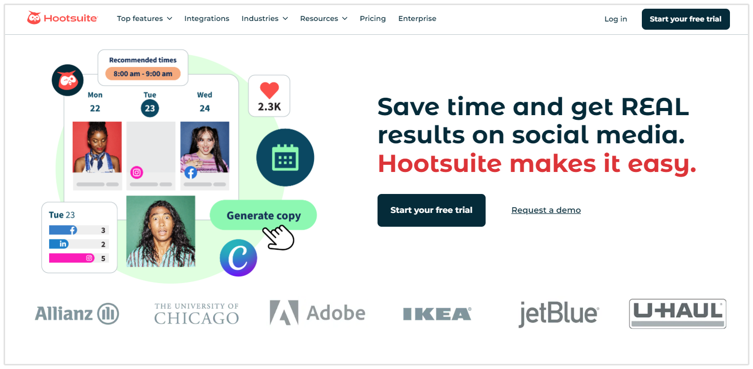 Contoh CTA Hootsuite